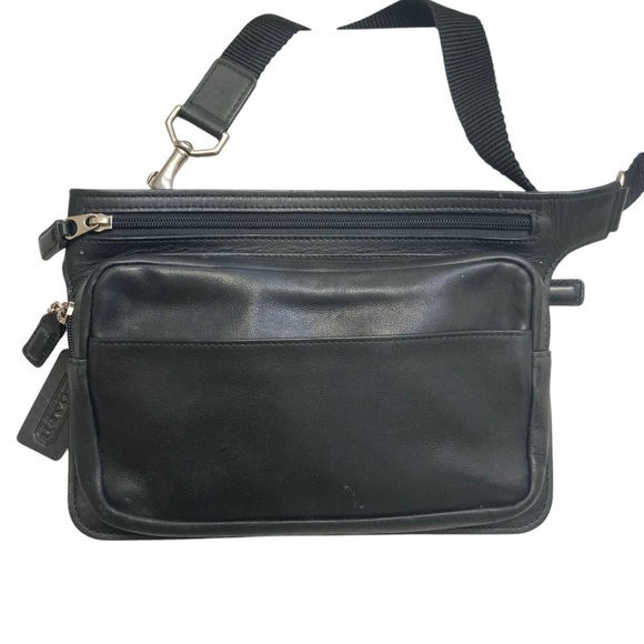 Coach vintage black leather Fanny pack bag - Picture 3 of 12